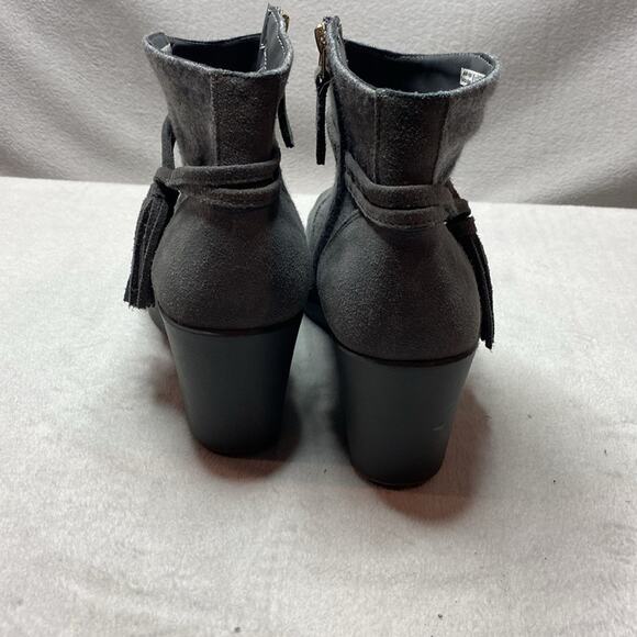 Crocs gray leather wedge booties size 10 - Picture 4 of 6